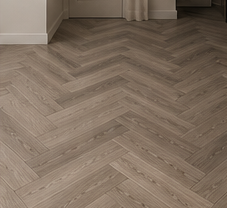 Suelo laminado en espiga, tono gris