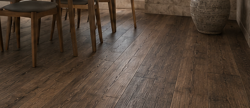Suelo laminado Marrón decapada en un comedor